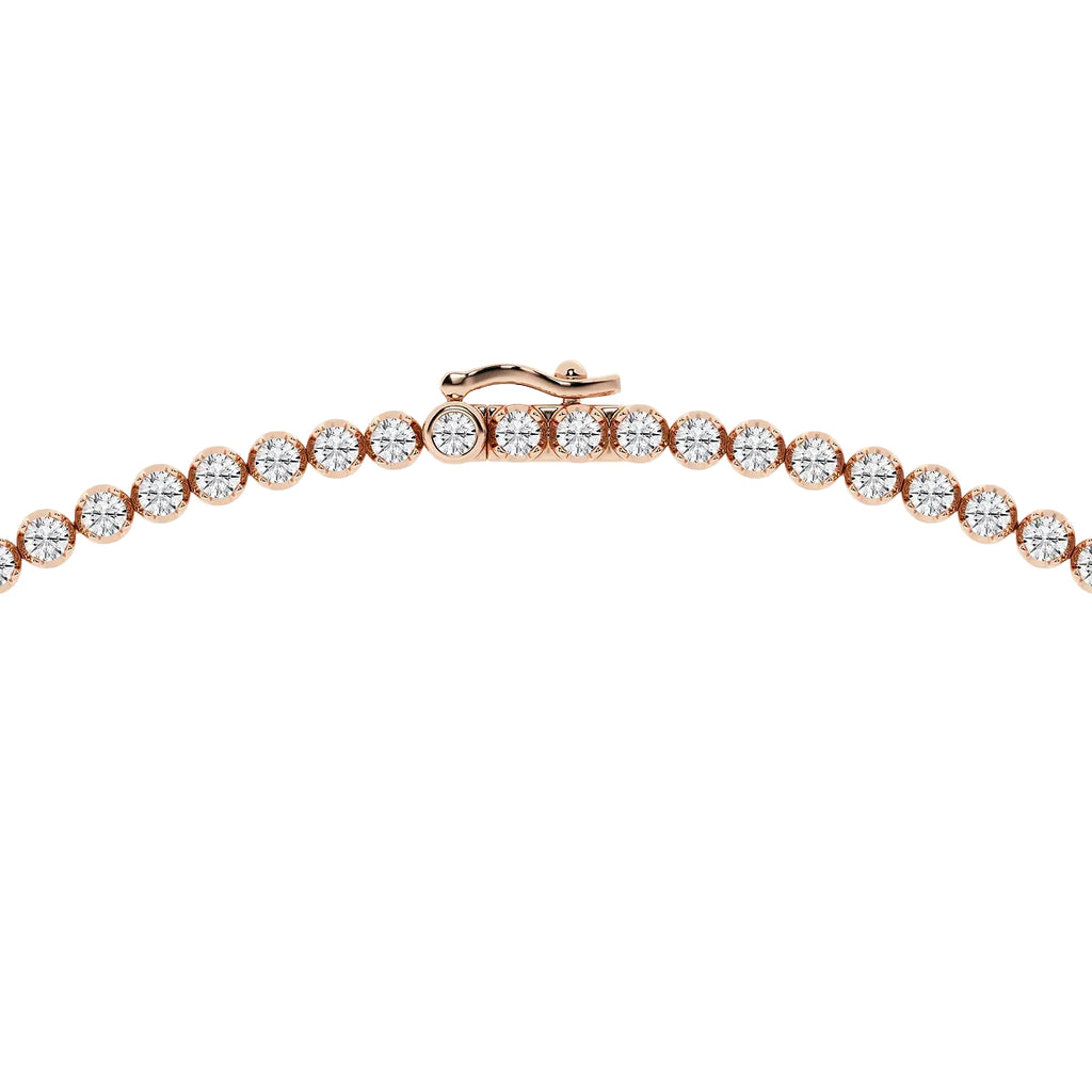 Oval Diamond Single Station Tennis Necklace in Gold