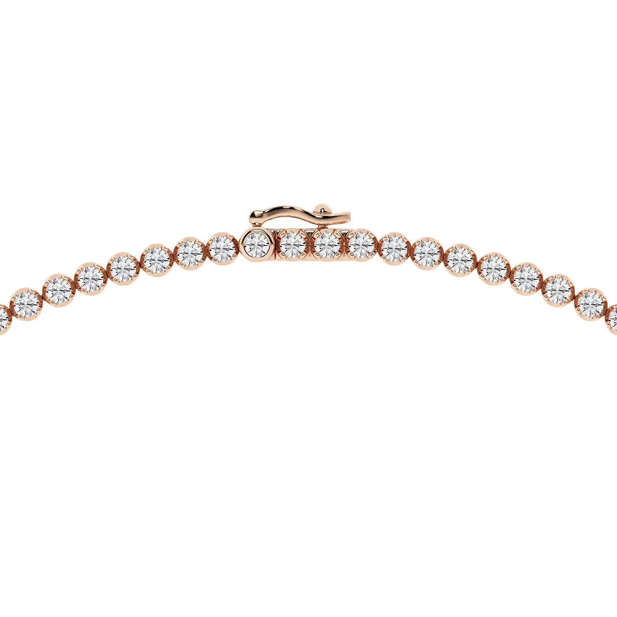 Oval Diamond Single Station Tennis Necklace in Gold
