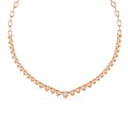 Elegant Round Diamond Drop Tennis Necklace in Gold