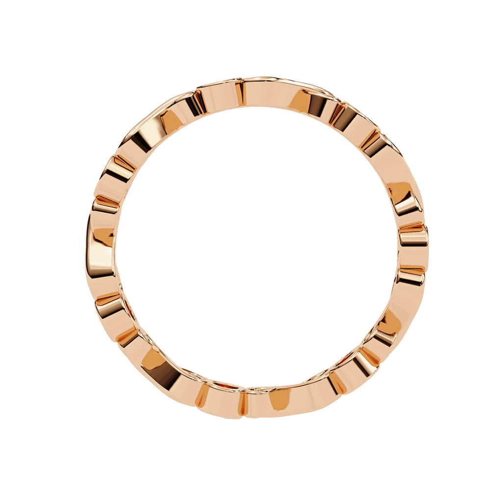 Round Cut Minimal Diamond Band for Her in Gold