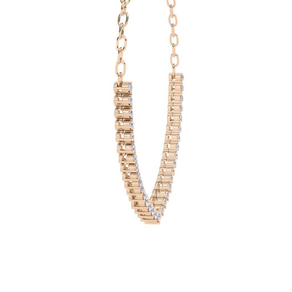 Elegant Round Diamond Drop Tennis Necklace in Gold