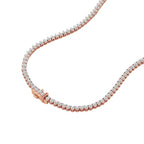 Round Diamond Buttercup Setting Tennis Necklace in Gold
