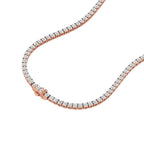 Round Diamond 4-Prong Setting Tennis Necklace in Gold