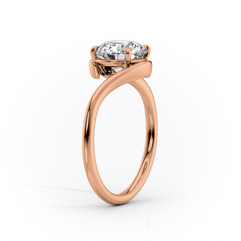 Oval Solitaire Bypass Engagement Ring in Gold