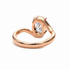 Oval Solitaire Bypass Engagement Ring in Gold