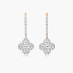 Rose gold clover diamond earrings