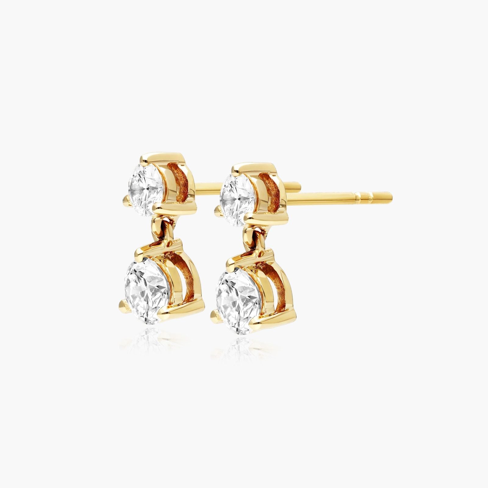 Rose Gold Diamond Drop Studs
