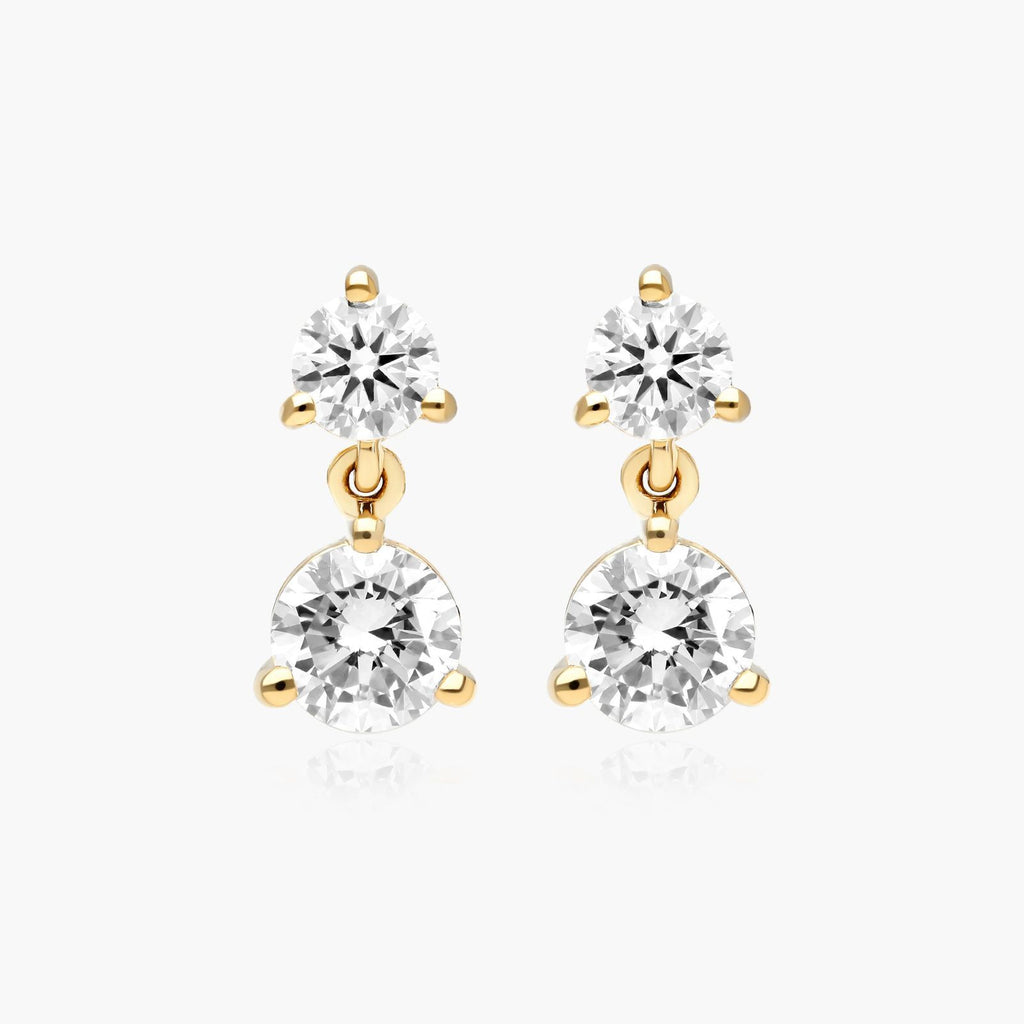 Contemporary diamond drop earrings