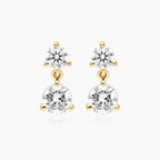 Contemporary diamond drop earrings