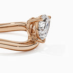 Pear Solitaire Bypass Engagement Ring in Gold