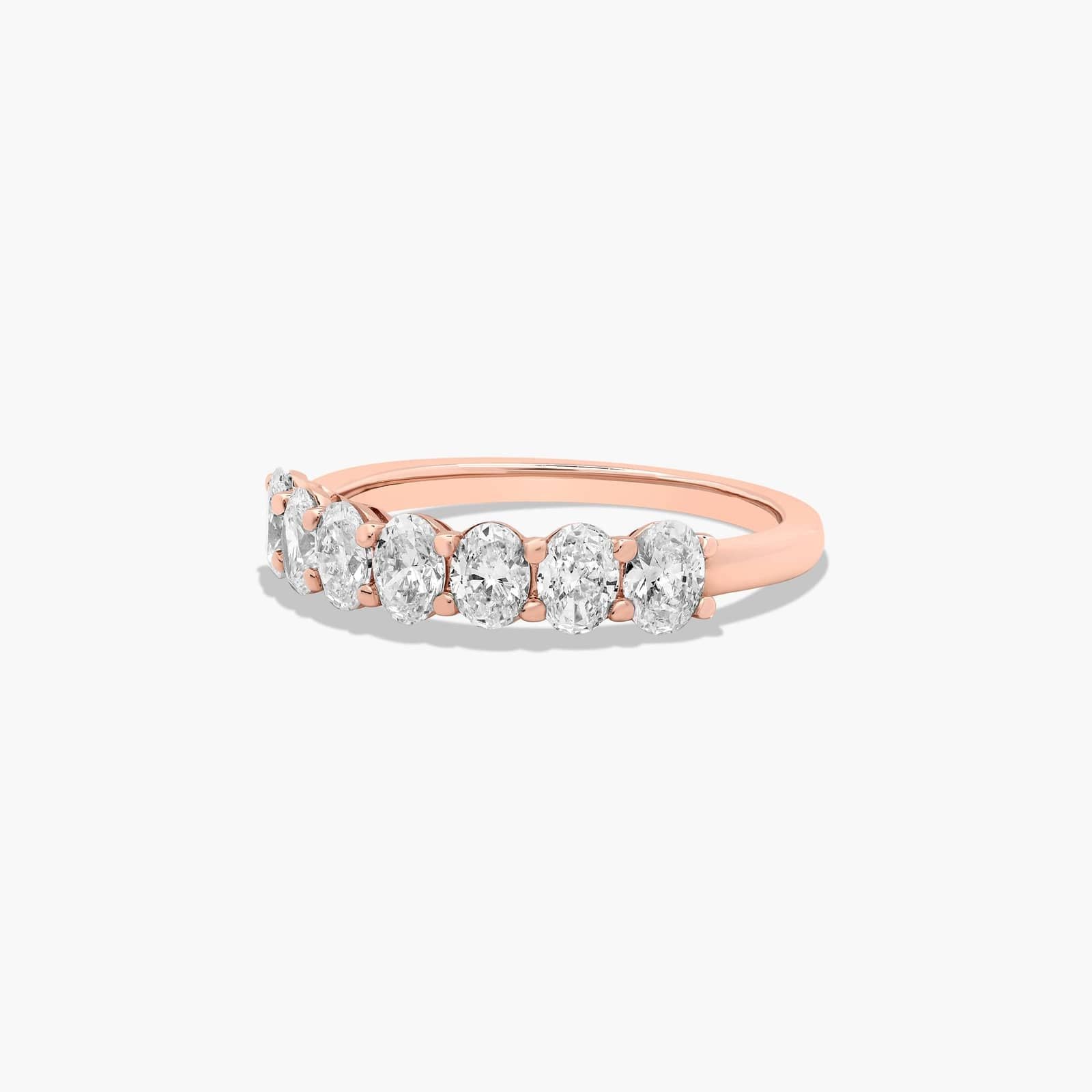 Luxury seven stone oval diamond ring with symmetrical design