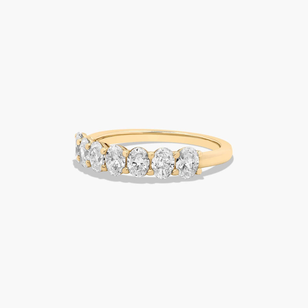 Luxury seven stone oval diamond ring with symmetrical design