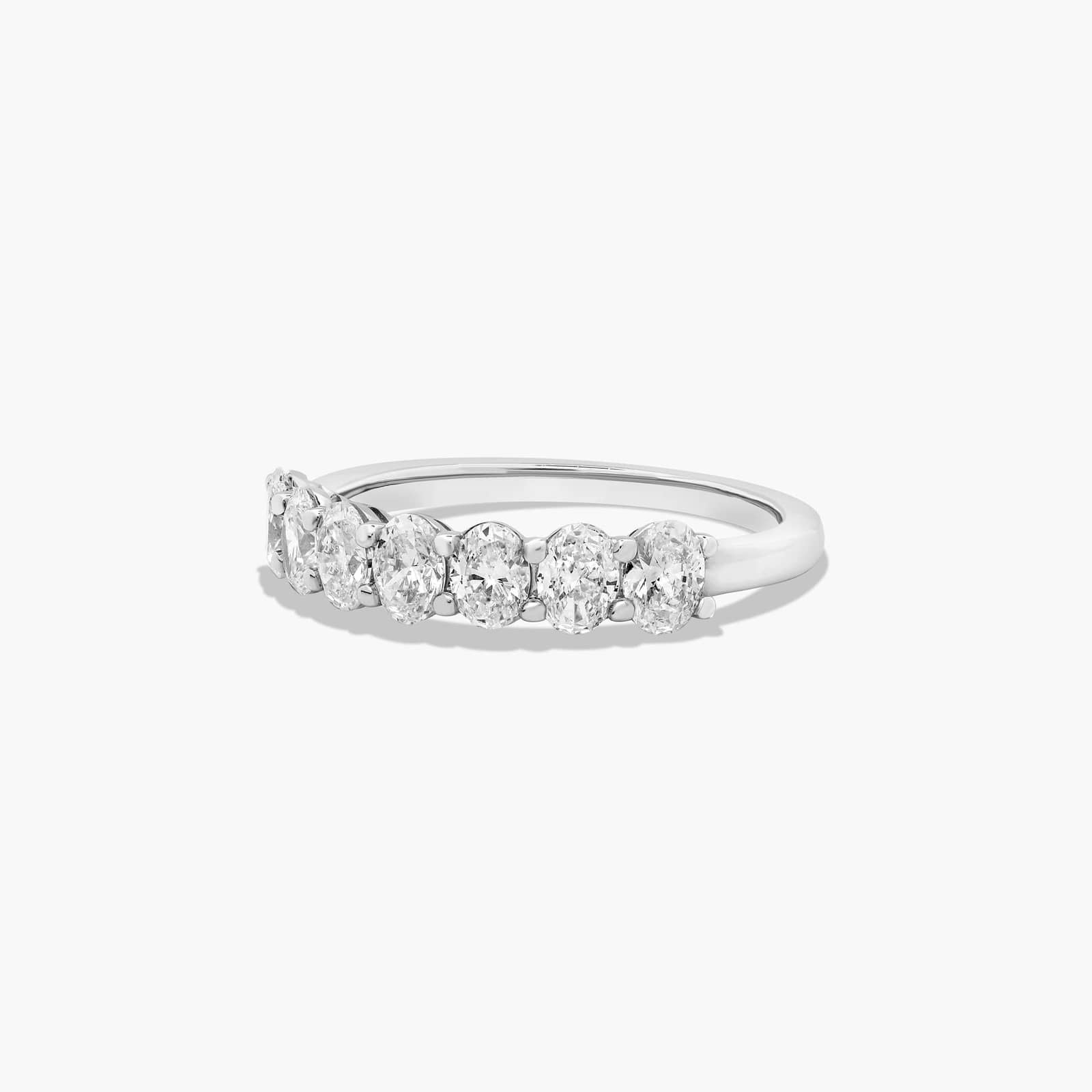 Luxury seven stone oval diamond ring with symmetrical design