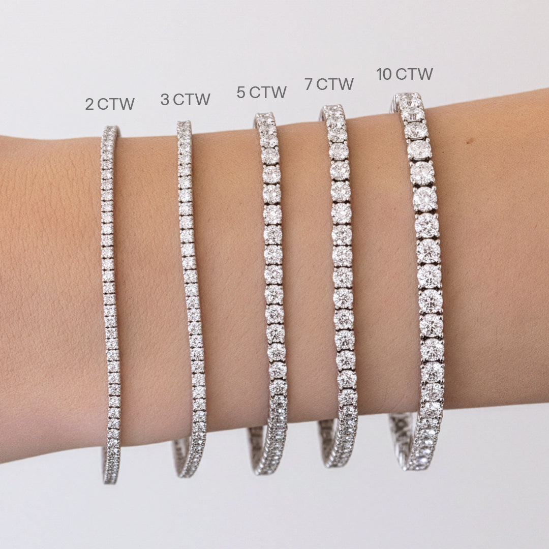 12ct Round Cut Diamond Tennis Bracelet in Gold