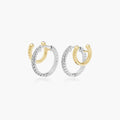 Two-tone diamond hoop earrings