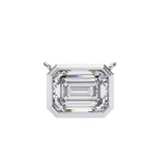 Exquisite Gold Emerald-Cut Diamond Pendant Necklace