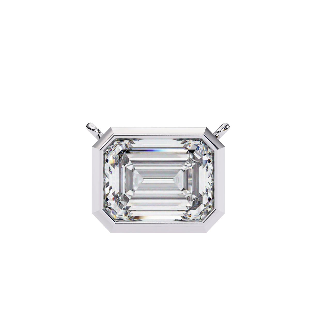 Exquisite Gold Emerald-Cut Diamond Pendant Necklace