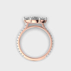 Marquise Cut Diamond Engagement Ring with Pave Band in Gold