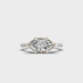 Marquise Cut Diamond Engagement Ring with Pave Band in Gold