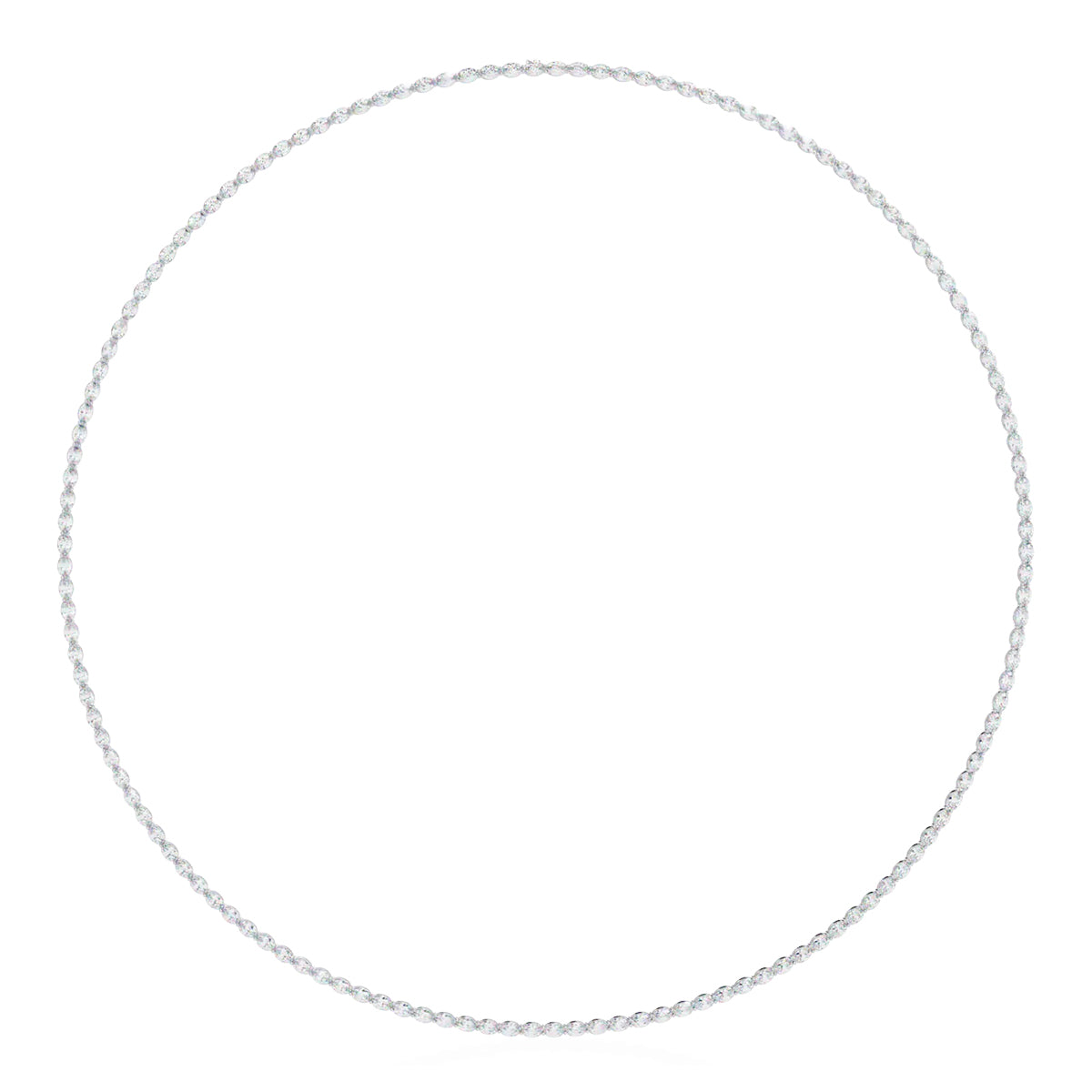 Oval Diamond Tennis Necklace in Gold