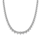 Round Diamond Buttercup Setting Tennis Necklace in Gold