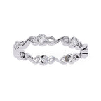 Round Cut Minimal Diamond Band for Her in Gold