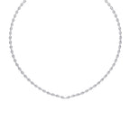 Pear Shape Diamond Tennis Necklace in Gold