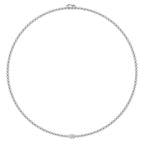 Oval Diamond Single Station Tennis Necklace in Gold
