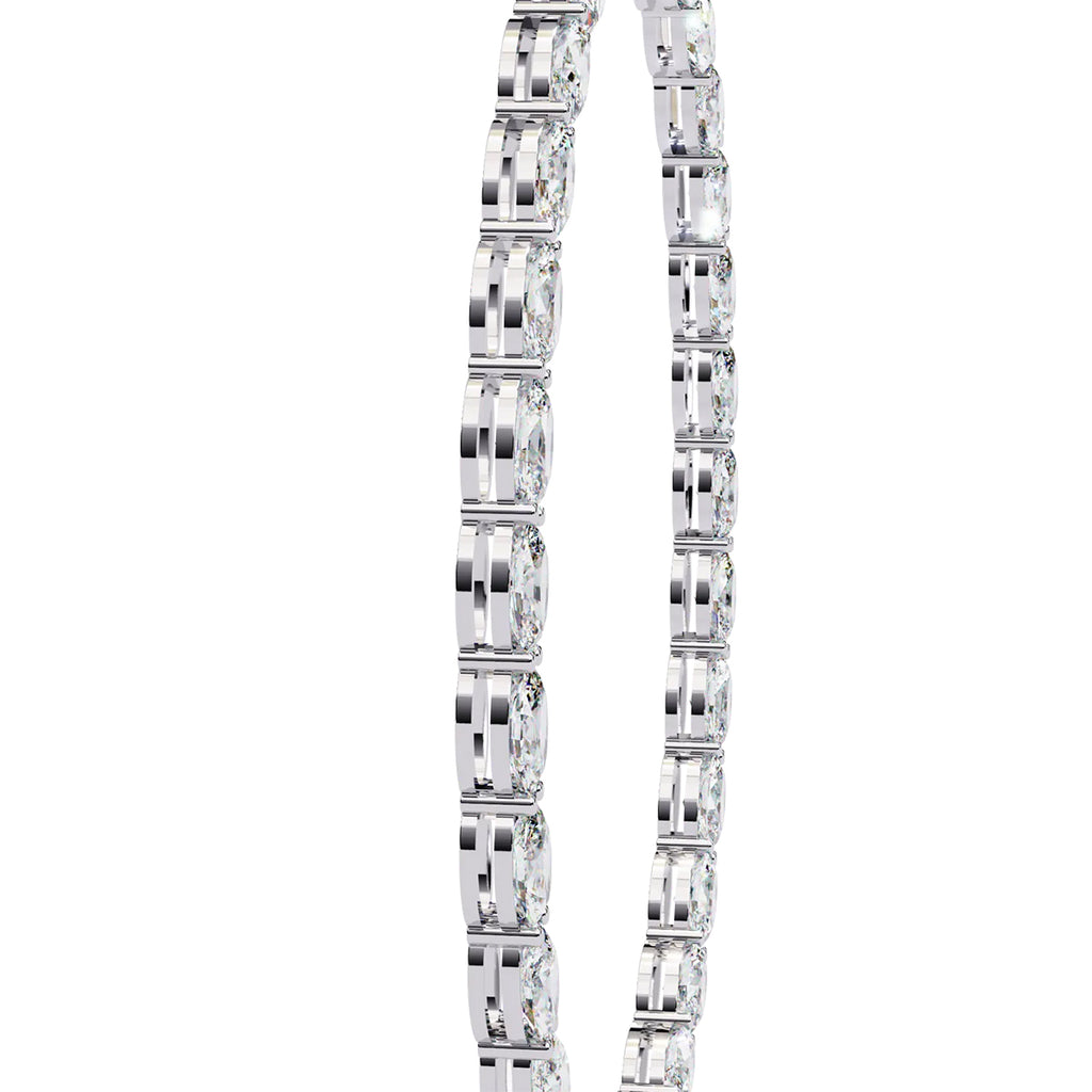 Oval Diamond Tennis Necklace in Gold
