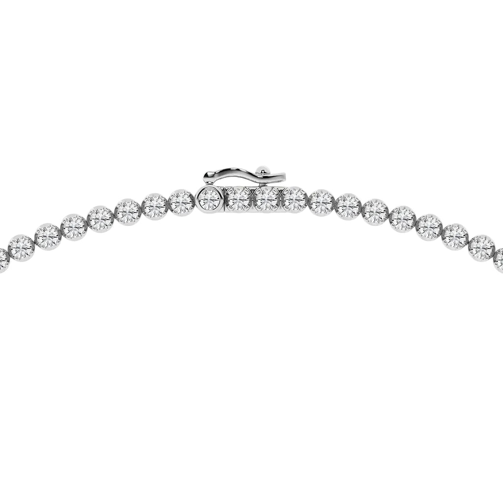 Oval Diamond Single Station Tennis Necklace in Gold