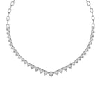 Elegant Round Diamond Drop Tennis Necklace in Gold