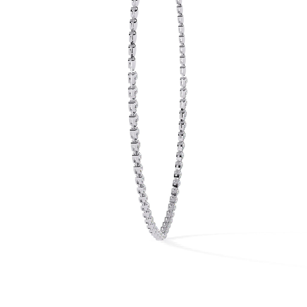 Pear Shape Diamond Tennis Necklace in Gold