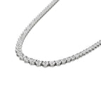 Round Diamond Buttercup Setting Tennis Necklace in Gold