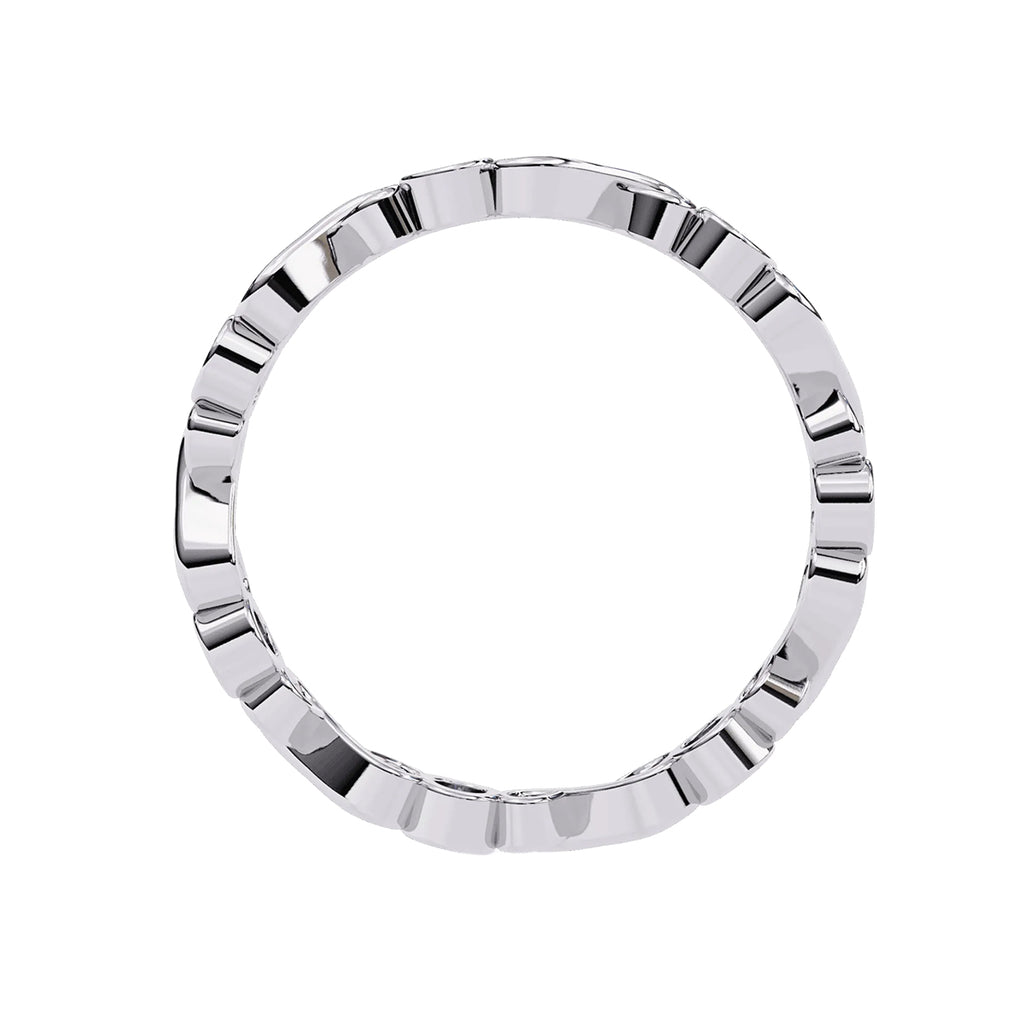 Round Cut Minimal Diamond Band for Her in Gold