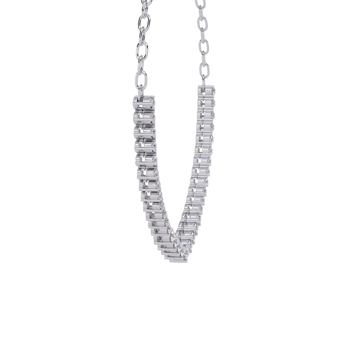 Elegant Round Diamond Drop Tennis Necklace in Gold