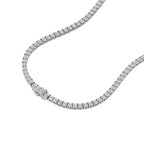 Round Diamond 4-Prong Setting Tennis Necklace in Gold