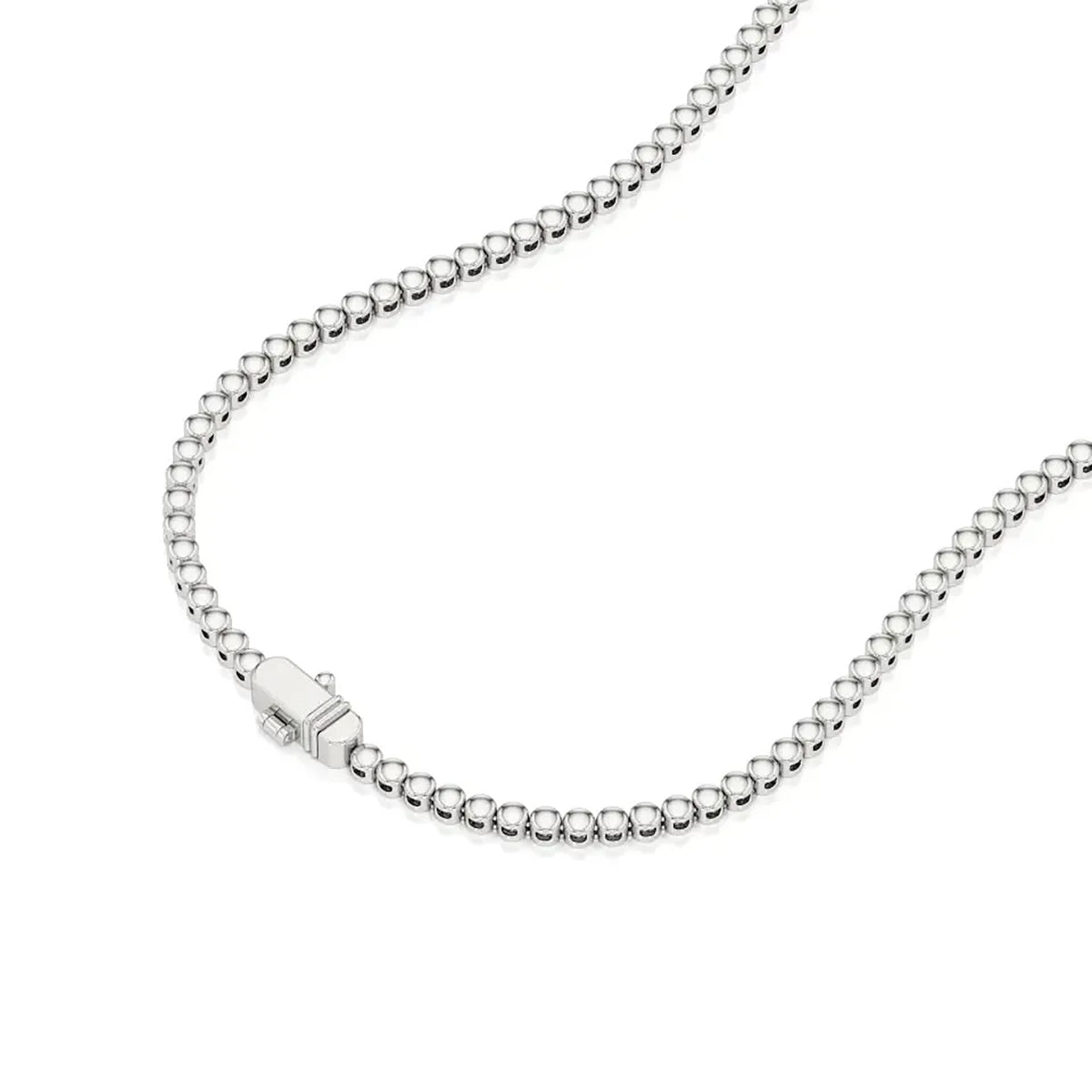 Classic Round Diamond Tennis Necklace in Gold