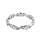 Round Cut Minimal Diamond Band for Her in Gold