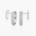 Unique White gold diamond hoop earrings