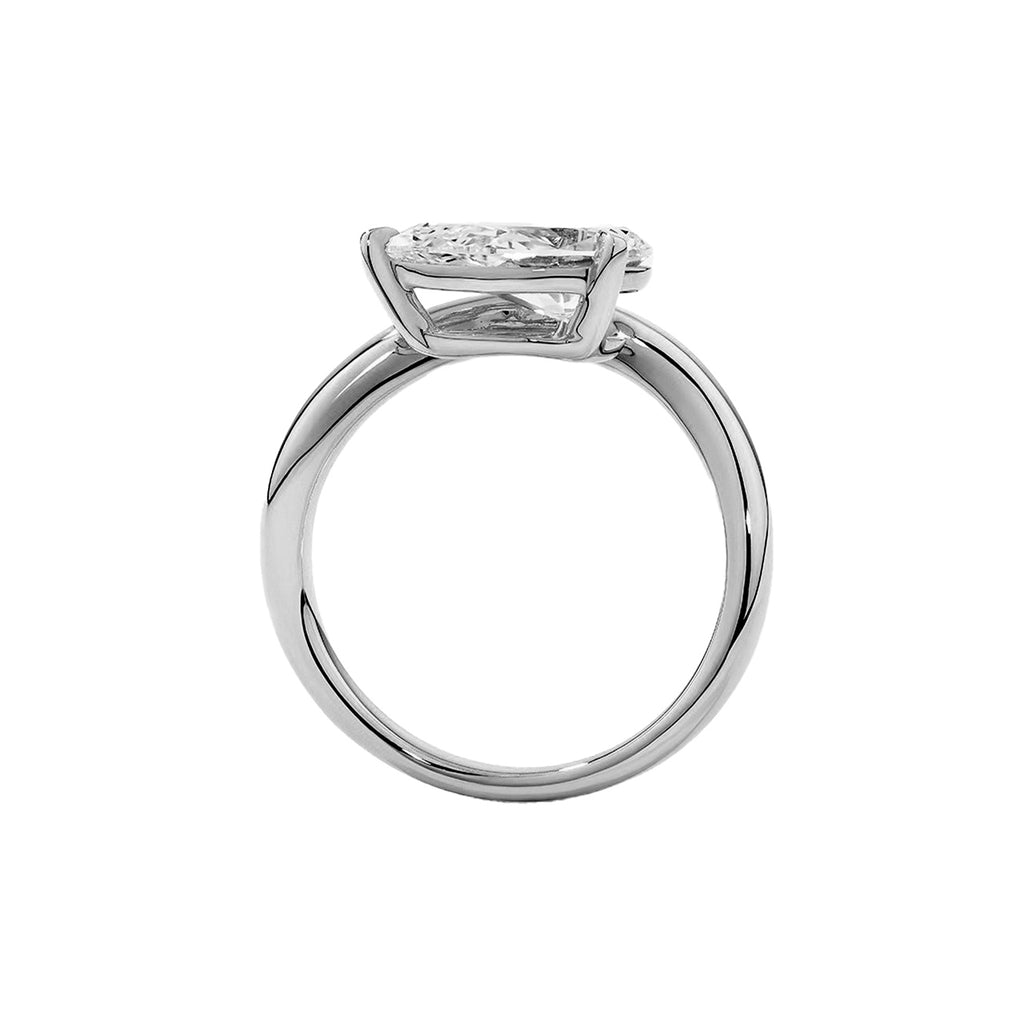Pear Solitaire Bypass Engagement Ring in Gold