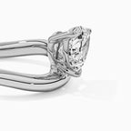 Pear Solitaire Bypass Engagement Ring in Gold
