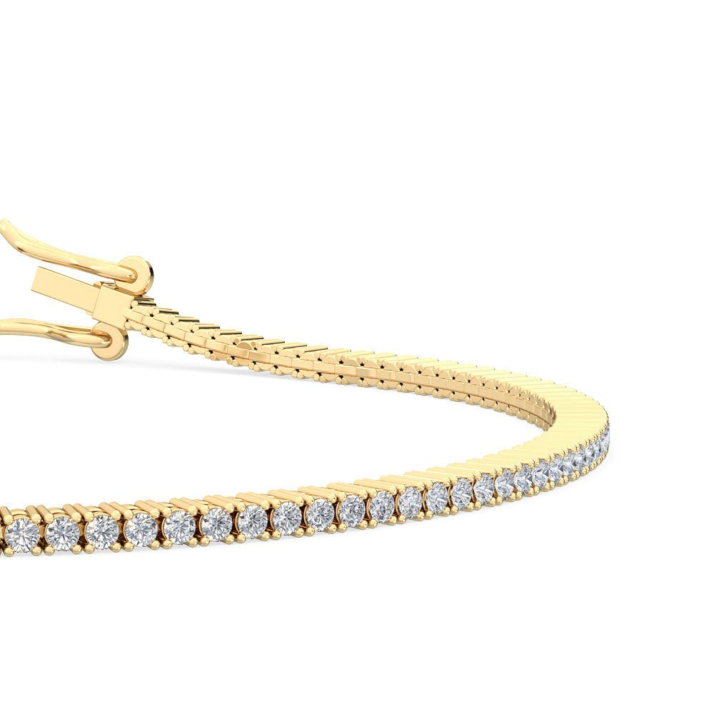 2.5ct Round-Shaped Diamond Tennis Bracelet in Gold