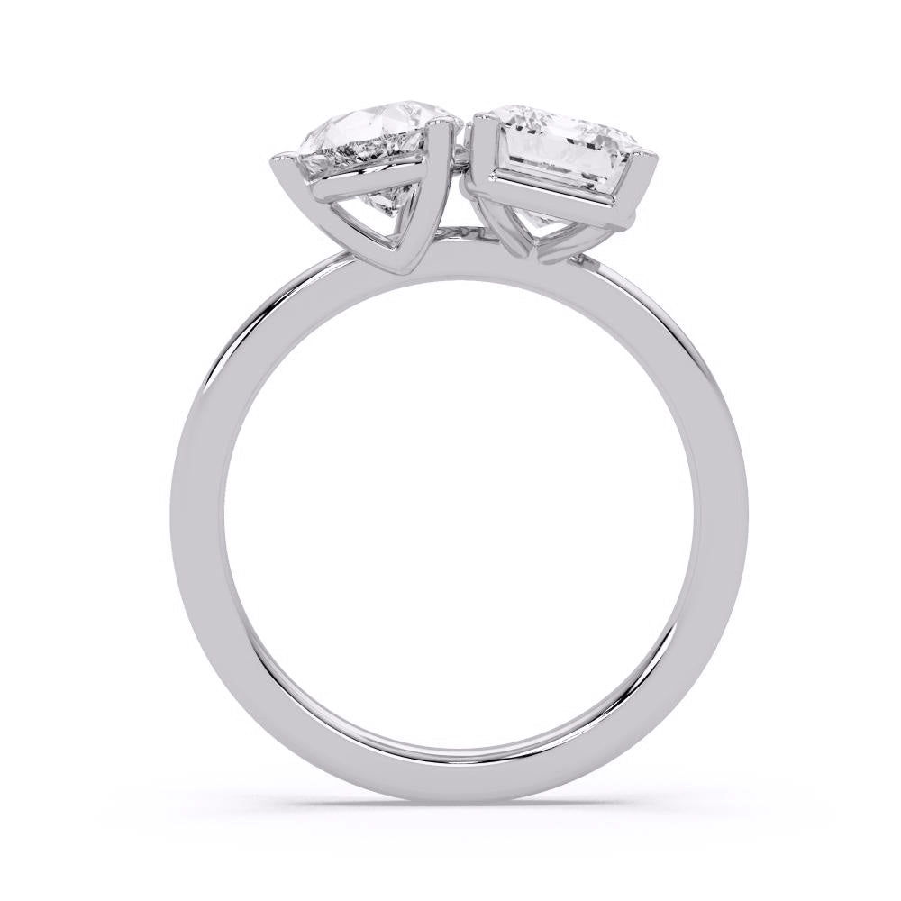 Emerald & Pear With Toi Et Moi Engagement Ring in Gold