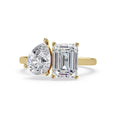 Emerald & Pear With Toi Et Moi Engagement Ring in Gold