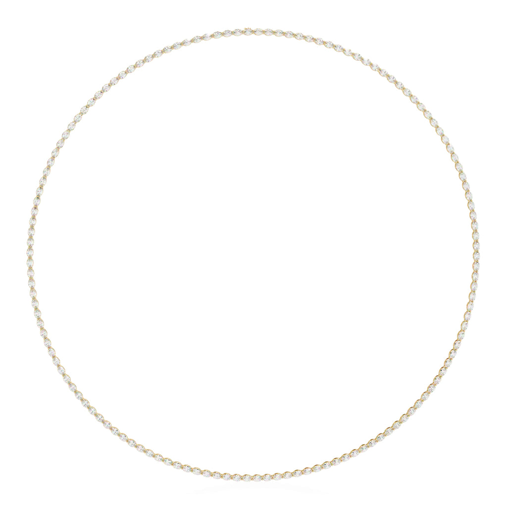 Oval Diamond Tennis Necklace in Gold