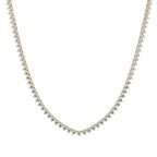 Round Diamond Tennis Necklace in Gold