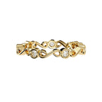 Round Cut Minimal Diamond Band for Her in Gold