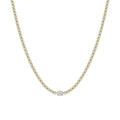 Oval Diamond Single Station Tennis Necklace in Gold