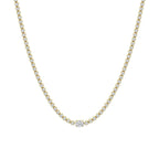 Oval Diamond Single Station Tennis Necklace in Gold