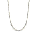 Round Diamond Buttercup Setting Tennis Necklace in Gold